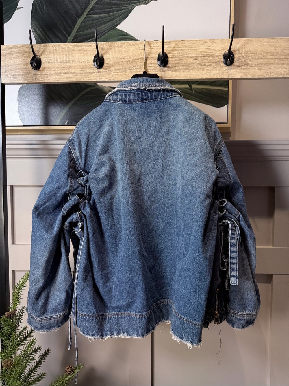 Zara Women Denim Vintage Full Sleeve Tops Y2k Streetwear Elegant Tight M/L